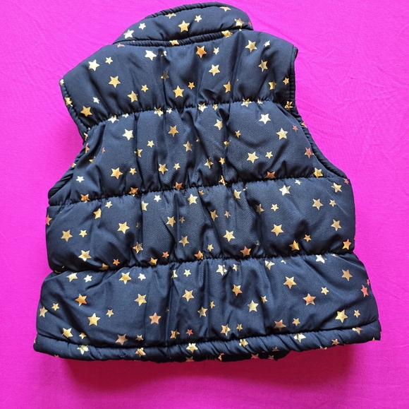 18M Black w/ Gold Stars Puffer Vest - Picture 2 of 3